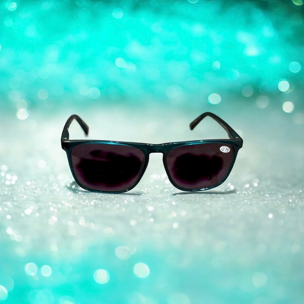 MARE AZZURO Large Square Outdoor Reading Sunglasses Men Readers Turquoise +2.75